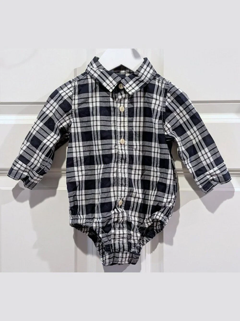 BabyGap Dress Shirt One Piece 6-12 Months Blue Plaids